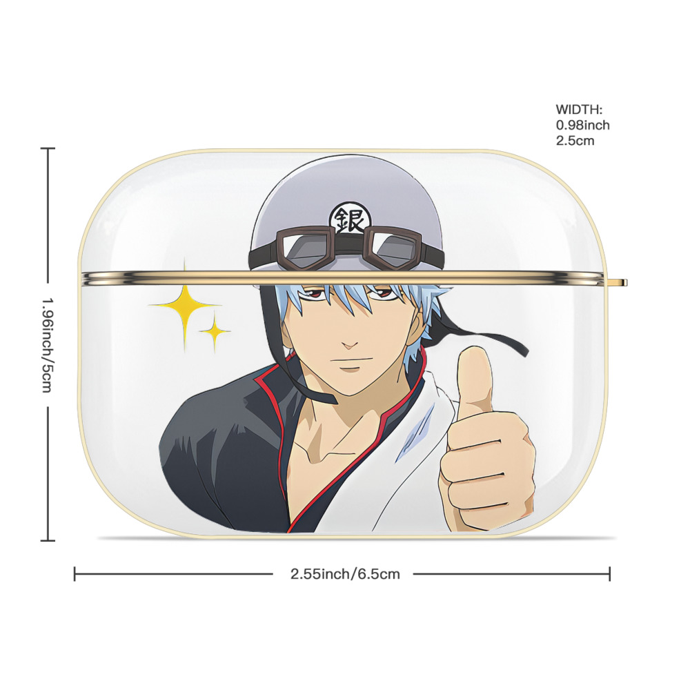 ぎんたま 坂田銀時（さかたぎんとき） 神楽 志村新八（しむら しんぱち） GINTAMA Sakata Gintoki Kagura Shimura Shinpachi 【AirPods Pro用】ハードシェル保護ケース｜耐衝撃・防指紋・カラビナ付き商品仕様