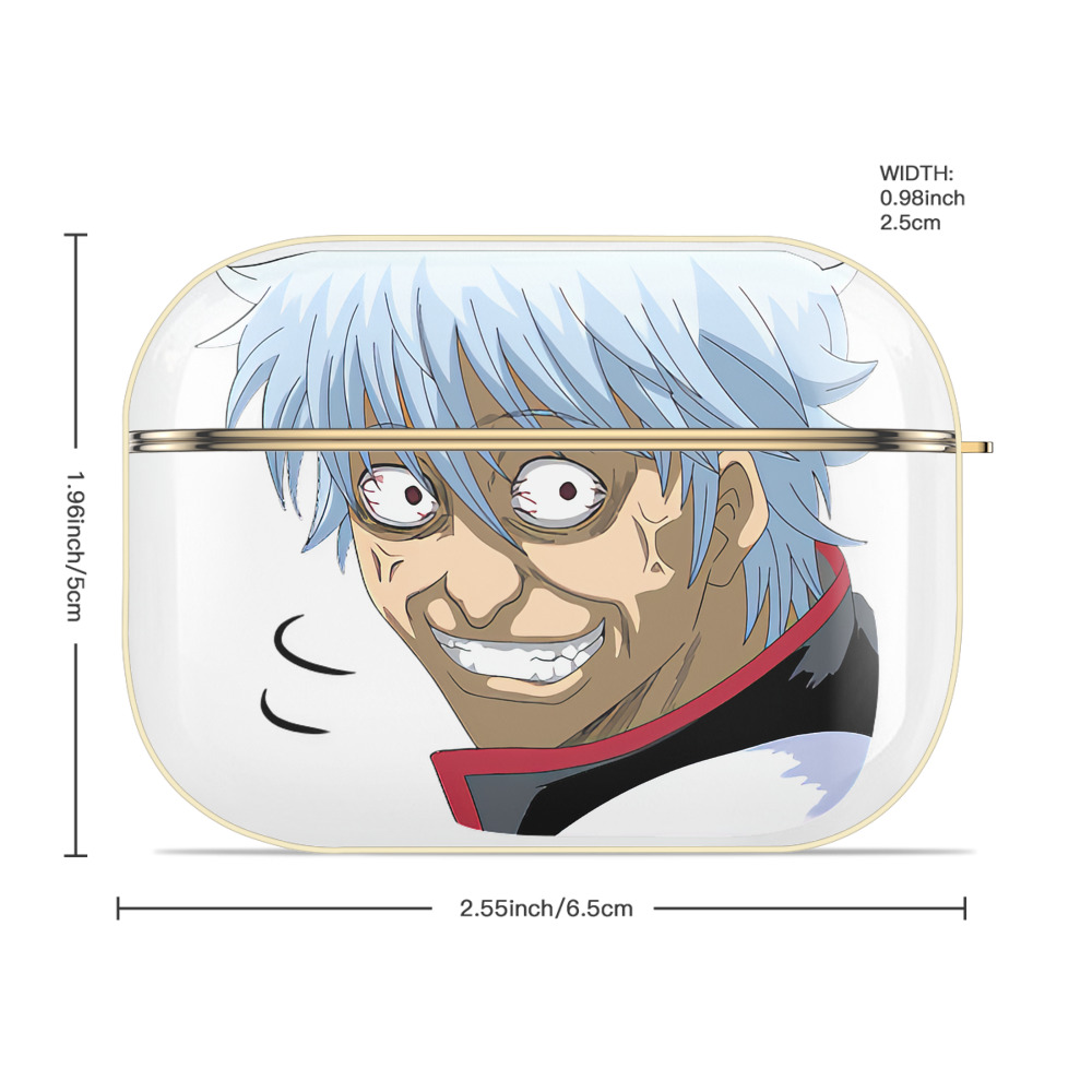 ぎんたま 坂田銀時（さかたぎんとき） 神楽 志村新八（しむら しんぱち） GINTAMA Sakata Gintoki Kagura Shimura Shinpachi 【AirPods Pro用】ハードシェル保護ケース｜耐衝撃・防指紋・カラビナ付き商品仕様