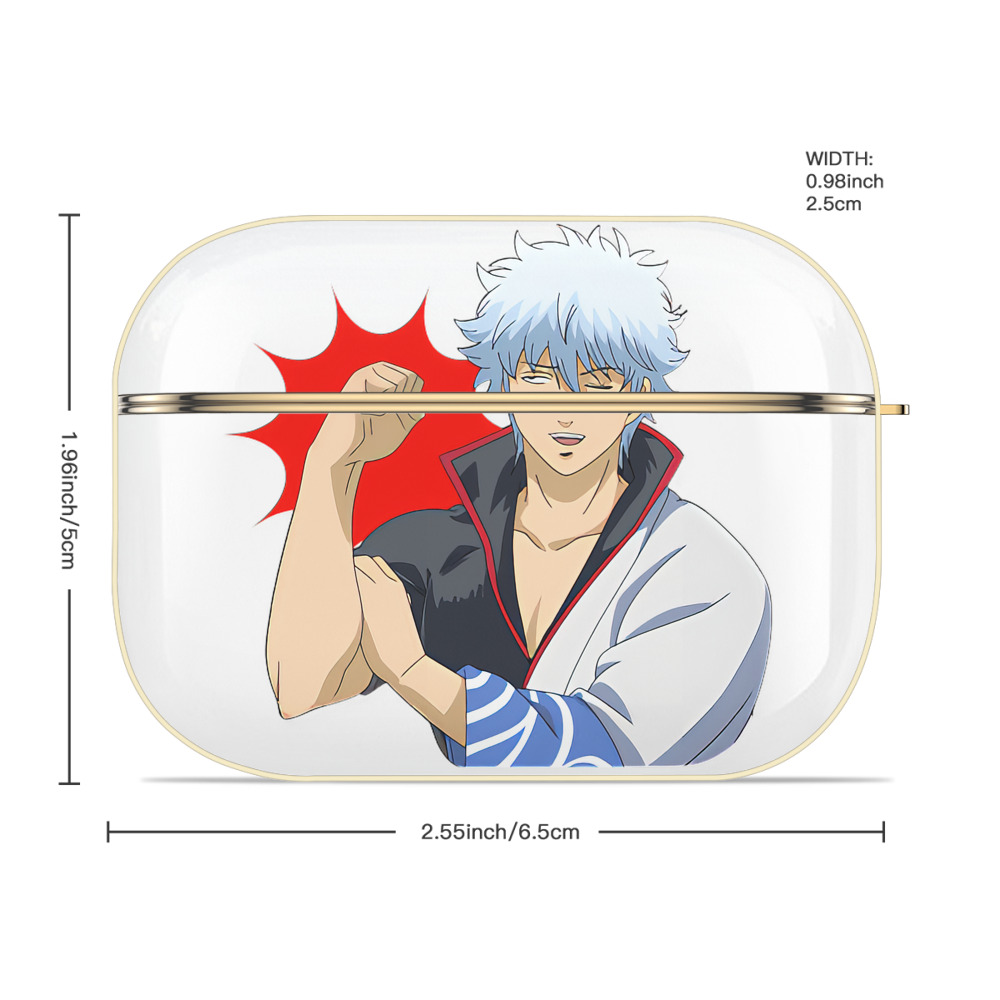ぎんたま 坂田銀時（さかたぎんとき） 神楽 志村新八（しむら しんぱち） GINTAMA Sakata Gintoki Kagura Shimura Shinpachi 【AirPods Pro用】ハードシェル保護ケース｜耐衝撃・防指紋・カラビナ付き商品仕様
