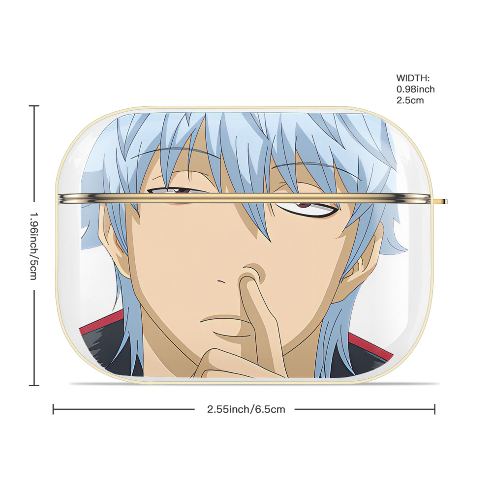 ぎんたま 坂田銀時（さかたぎんとき） 神楽 志村新八（しむら しんぱち） GINTAMA Sakata Gintoki Kagura Shimura Shinpachi 【AirPods Pro用】ハードシェル保護ケース｜耐衝撃・防指紋・カラビナ付き商品仕様