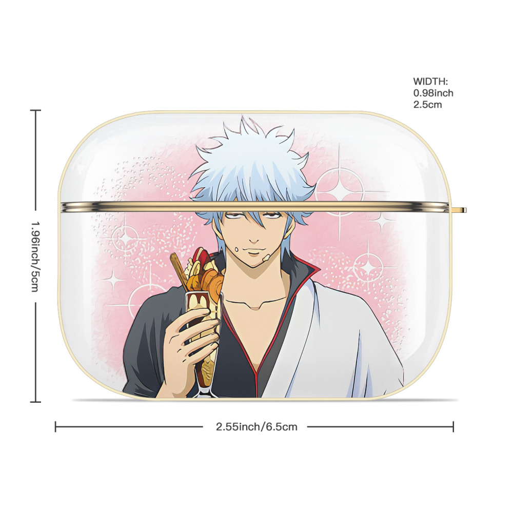 ぎんたま 坂田銀時（さかたぎんとき） 神楽 志村新八（しむら しんぱち） GINTAMA Sakata Gintoki Kagura Shimura Shinpachi 【AirPods Pro用】ハードシェル保護ケース｜耐衝撃・防指紋・カラビナ付き商品仕様
