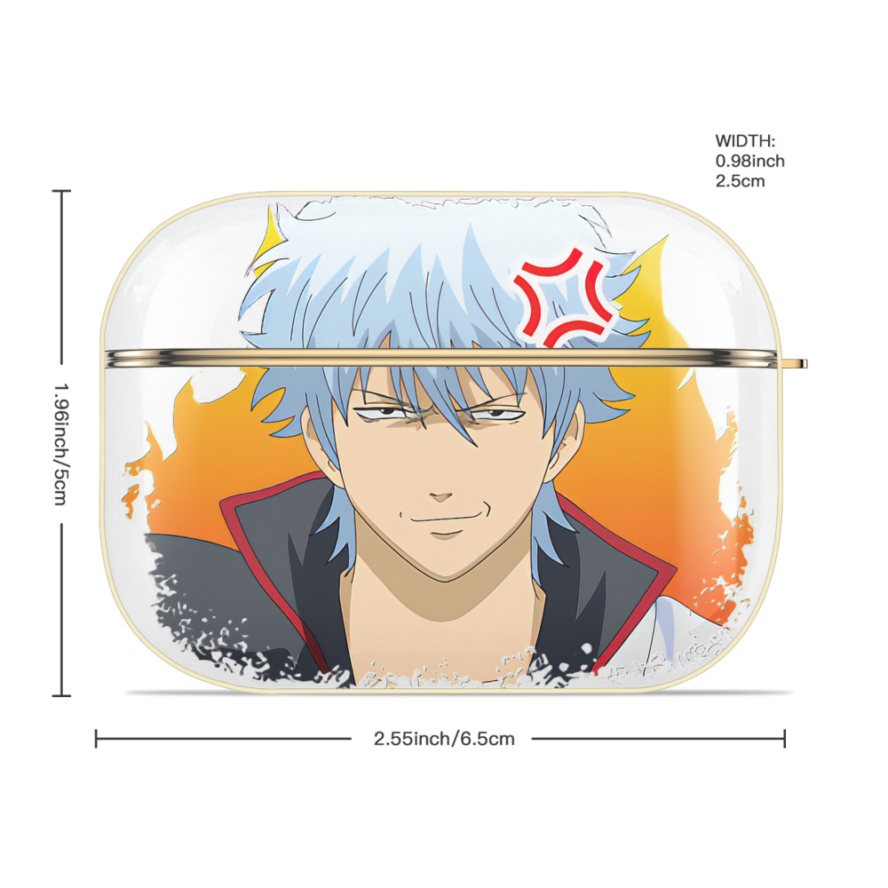 ぎんたま 坂田銀時（さかたぎんとき） 神楽 志村新八（しむら しんぱち） GINTAMA Sakata Gintoki Kagura Shimura Shinpachi 【AirPods Pro用】ハードシェル保護ケース｜耐衝撃・防指紋・カラビナ付き商品仕様