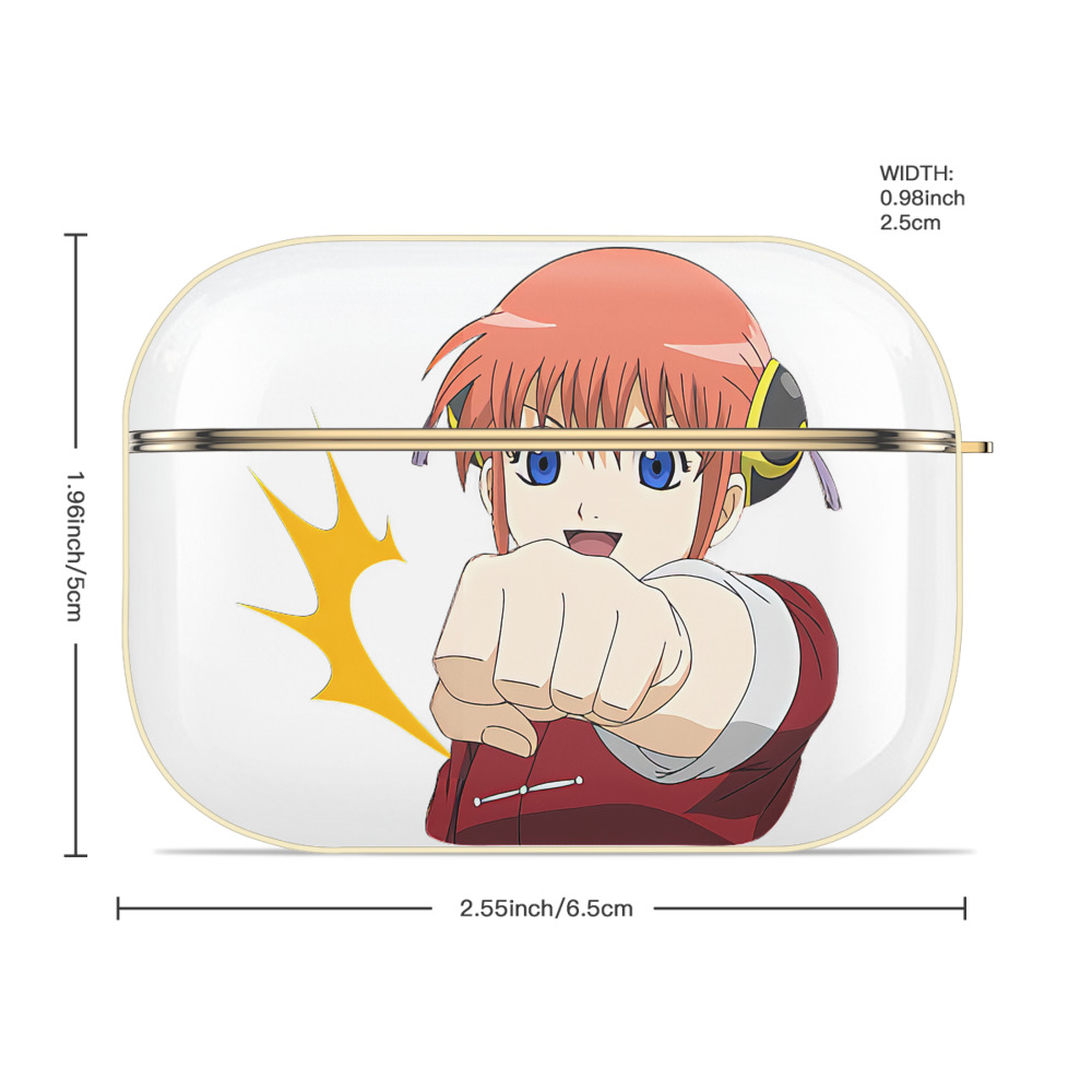 ぎんたま 坂田銀時（さかたぎんとき） 神楽 志村新八（しむら しんぱち） GINTAMA Sakata Gintoki Kagura Shimura Shinpachi 【AirPods Pro用】ハードシェル保護ケース｜耐衝撃・防指紋・カラビナ付き商品仕様