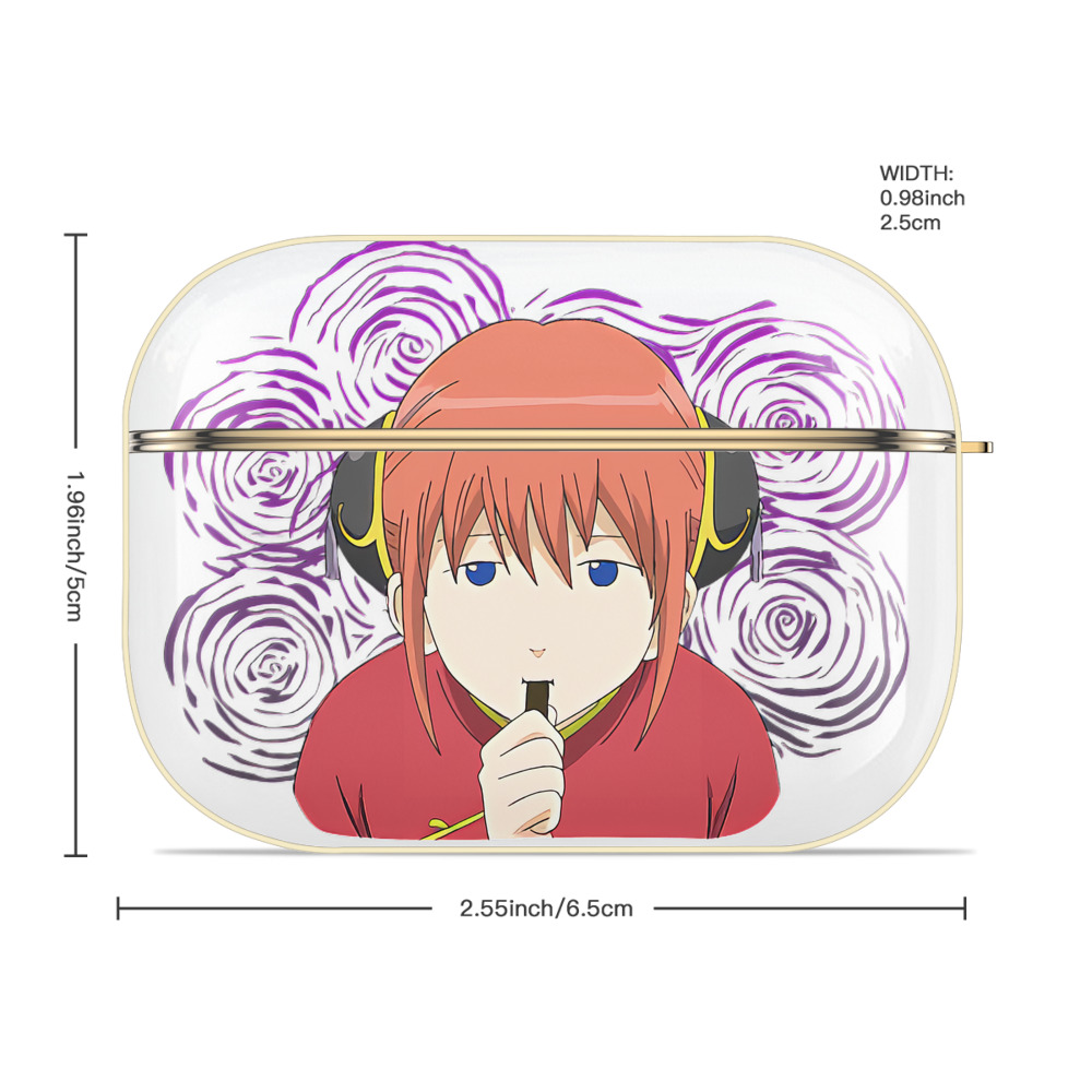 ぎんたま 坂田銀時（さかたぎんとき） 神楽 志村新八（しむら しんぱち） GINTAMA Sakata Gintoki Kagura Shimura Shinpachi 【AirPods Pro用】ハードシェル保護ケース｜耐衝撃・防指紋・カラビナ付き商品仕様