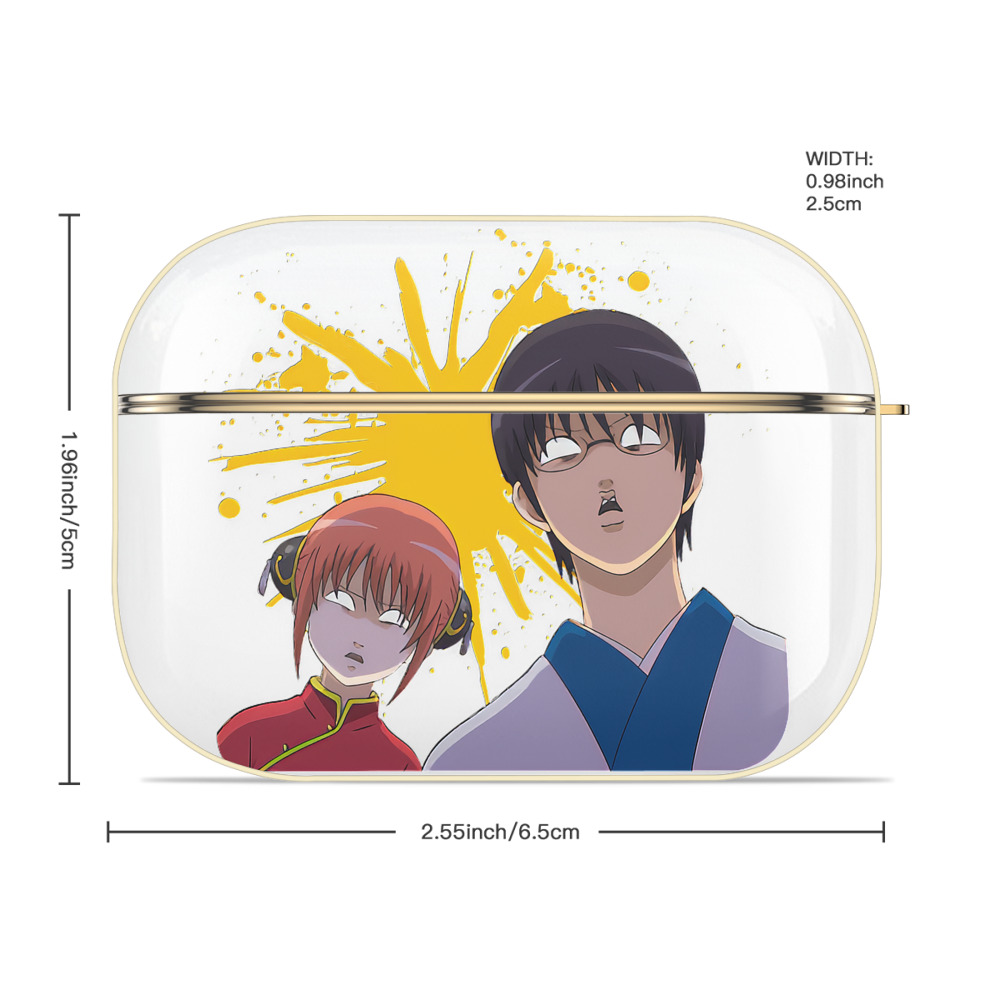 ぎんたま 坂田銀時（さかたぎんとき） 神楽 志村新八（しむら しんぱち） GINTAMA Sakata Gintoki Kagura Shimura Shinpachi 【AirPods Pro用】ハードシェル保護ケース｜耐衝撃・防指紋・カラビナ付き商品仕様