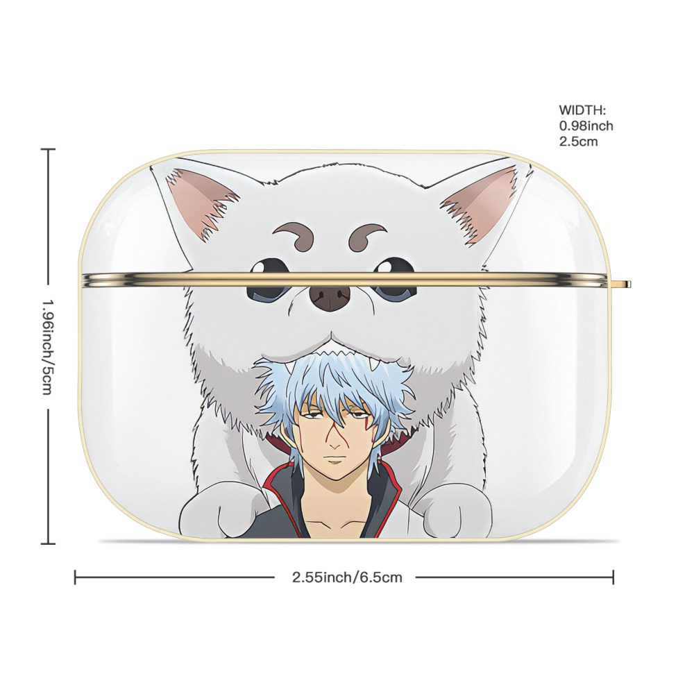 ぎんたま 坂田銀時（さかたぎんとき） 神楽 志村新八（しむら しんぱち） GINTAMA Sakata Gintoki Kagura Shimura Shinpachi 【AirPods Pro用】ハードシェル保護ケース｜耐衝撃・防指紋・カラビナ付き商品仕様