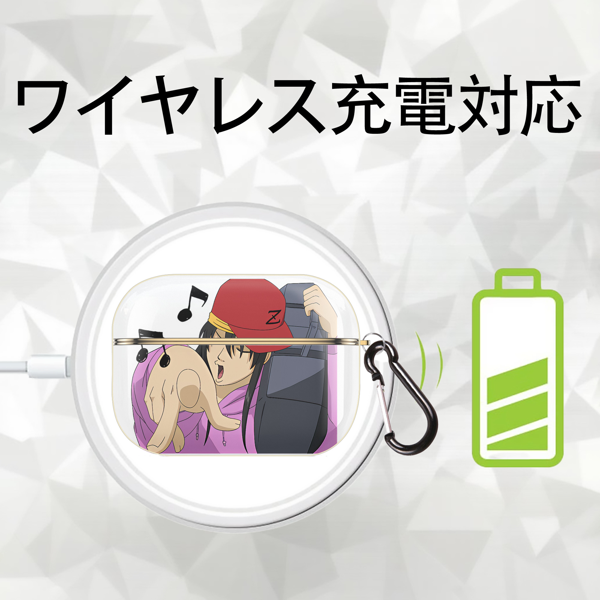 ぎんたま 坂田銀時（さかたぎんとき） 神楽 志村新八（しむら しんぱち） GINTAMA Sakata Gintoki Kagura Shimura Shinpachi 【AirPods Pro用】ハードシェル保護ケース｜耐衝撃・防指紋・カラビナ付き商品仕様