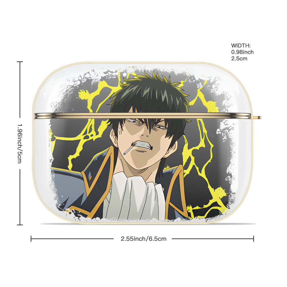 ぎんたま 坂田銀時（さかたぎんとき） 神楽 志村新八（しむら しんぱち） GINTAMA Sakata Gintoki Kagura Shimura Shinpachi 【AirPods Pro用】ハードシェル保護ケース｜耐衝撃・防指紋・カラビナ付き商品仕様