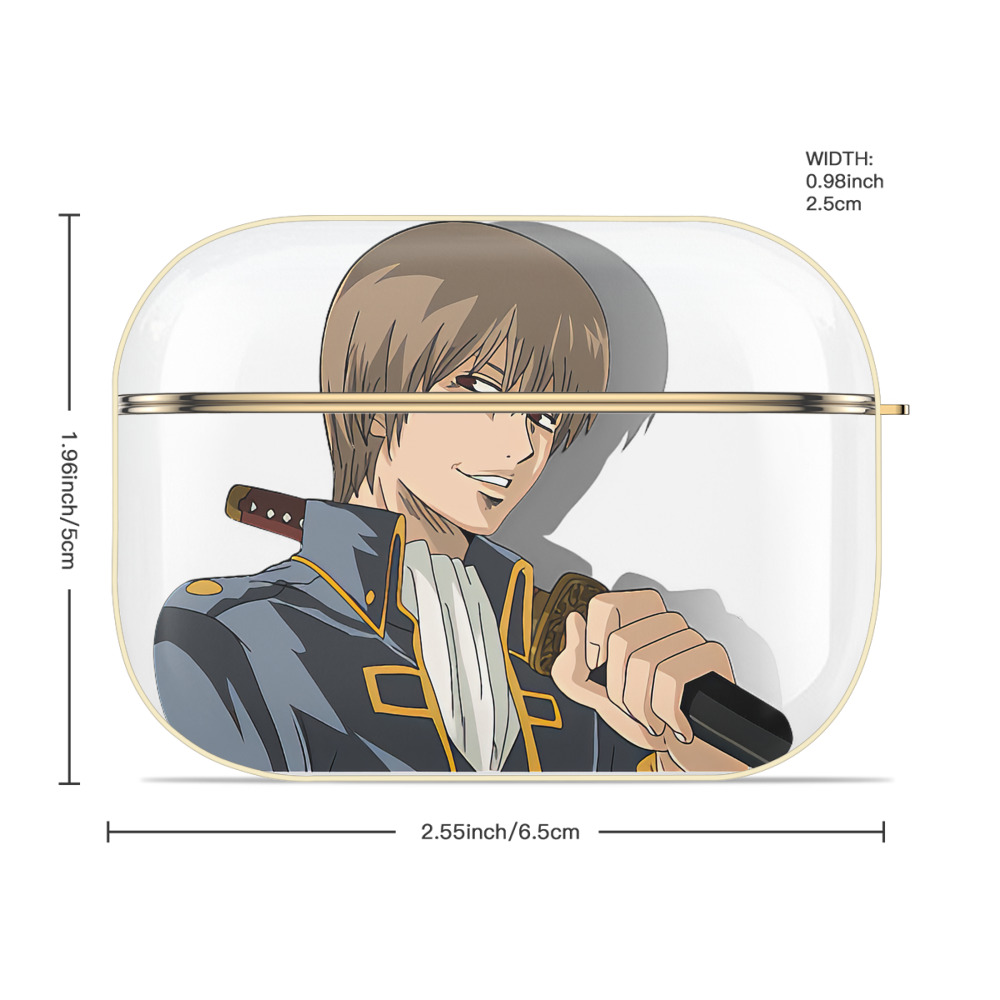 ぎんたま 坂田銀時（さかたぎんとき） 神楽 志村新八（しむら しんぱち） GINTAMA Sakata Gintoki Kagura Shimura Shinpachi 【AirPods Pro用】ハードシェル保護ケース｜耐衝撃・防指紋・カラビナ付き商品仕様