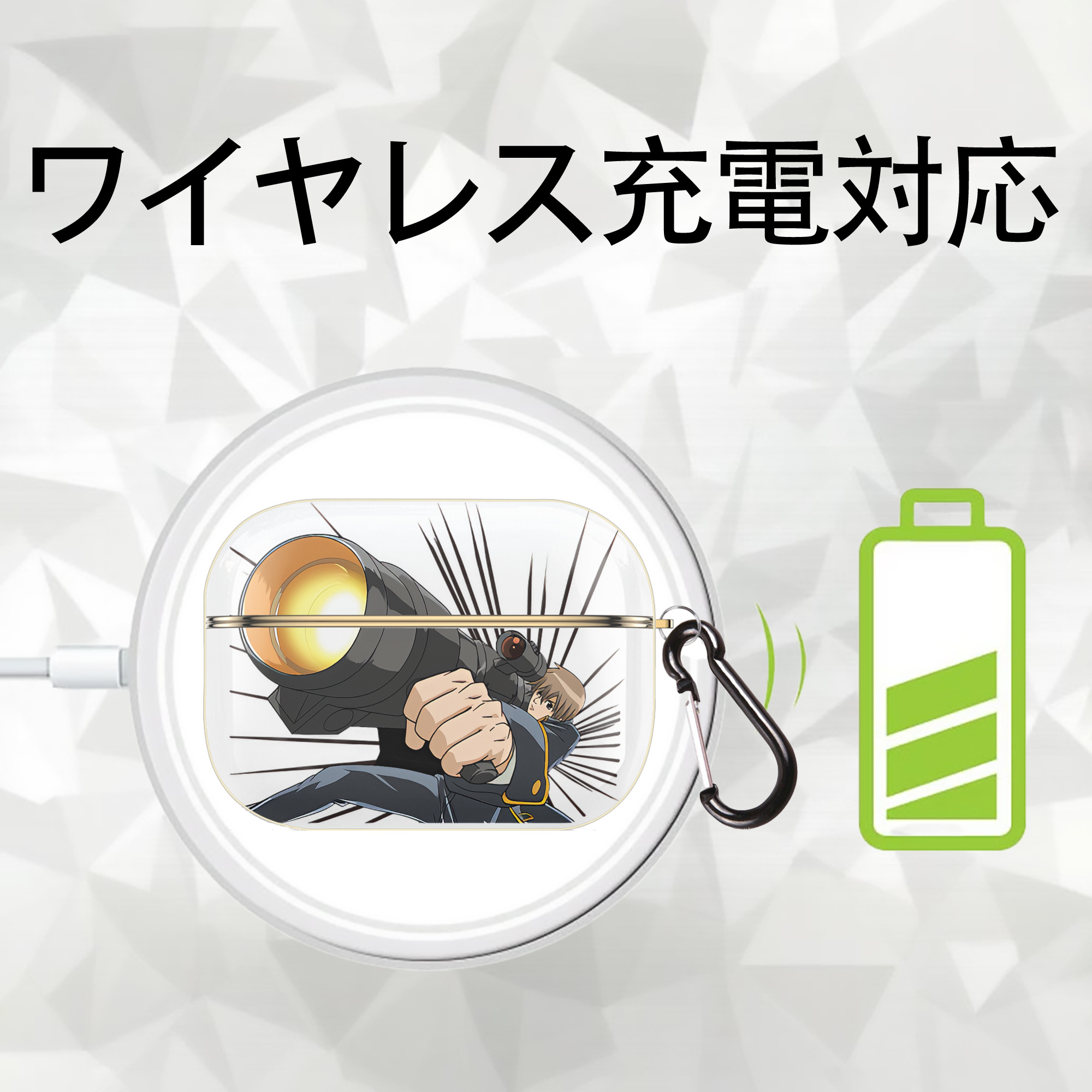 ぎんたま 坂田銀時（さかたぎんとき） 神楽 志村新八（しむら しんぱち） GINTAMA Sakata Gintoki Kagura Shimura Shinpachi 【AirPods Pro用】ハードシェル保護ケース｜耐衝撃・防指紋・カラビナ付き商品仕様