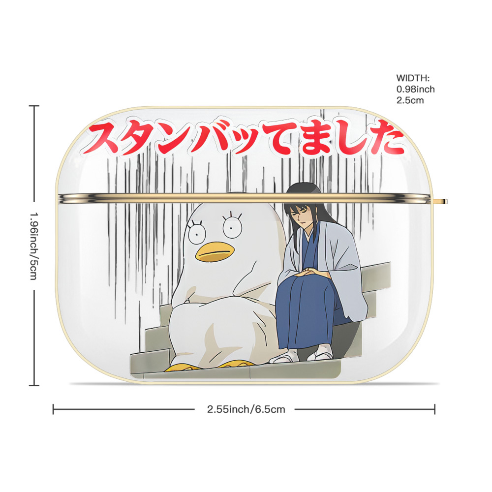 ぎんたま 坂田銀時（さかたぎんとき） 神楽 志村新八（しむら しんぱち） GINTAMA Sakata Gintoki Kagura Shimura Shinpachi 【AirPods Pro用】ハードシェル保護ケース｜耐衝撃・防指紋・カラビナ付き商品仕様