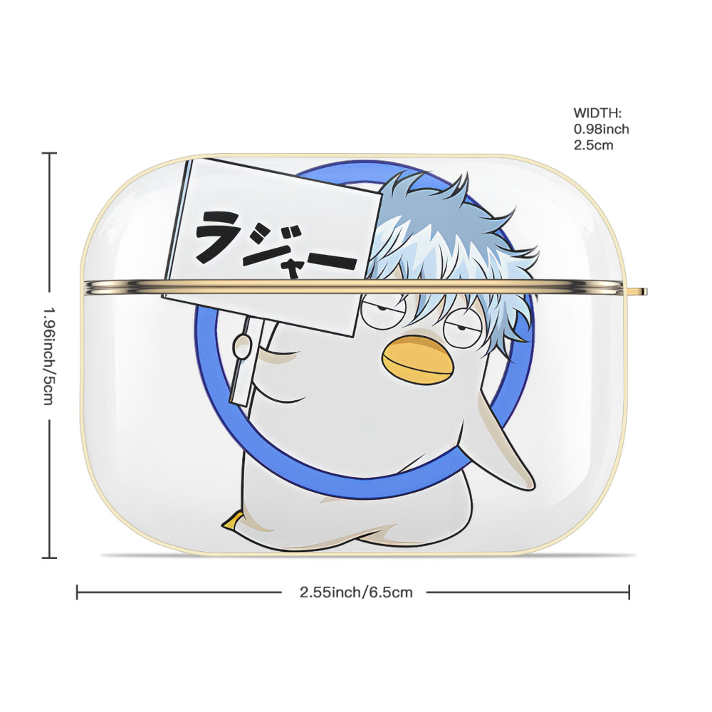 ぎんたま 坂田銀時（さかたぎんとき） 神楽 志村新八（しむら しんぱち） GINTAMA Sakata Gintoki Kagura Shimura Shinpachi 【AirPods Pro用】ハードシェル保護ケース｜耐衝撃・防指紋・カラビナ付き商品仕様