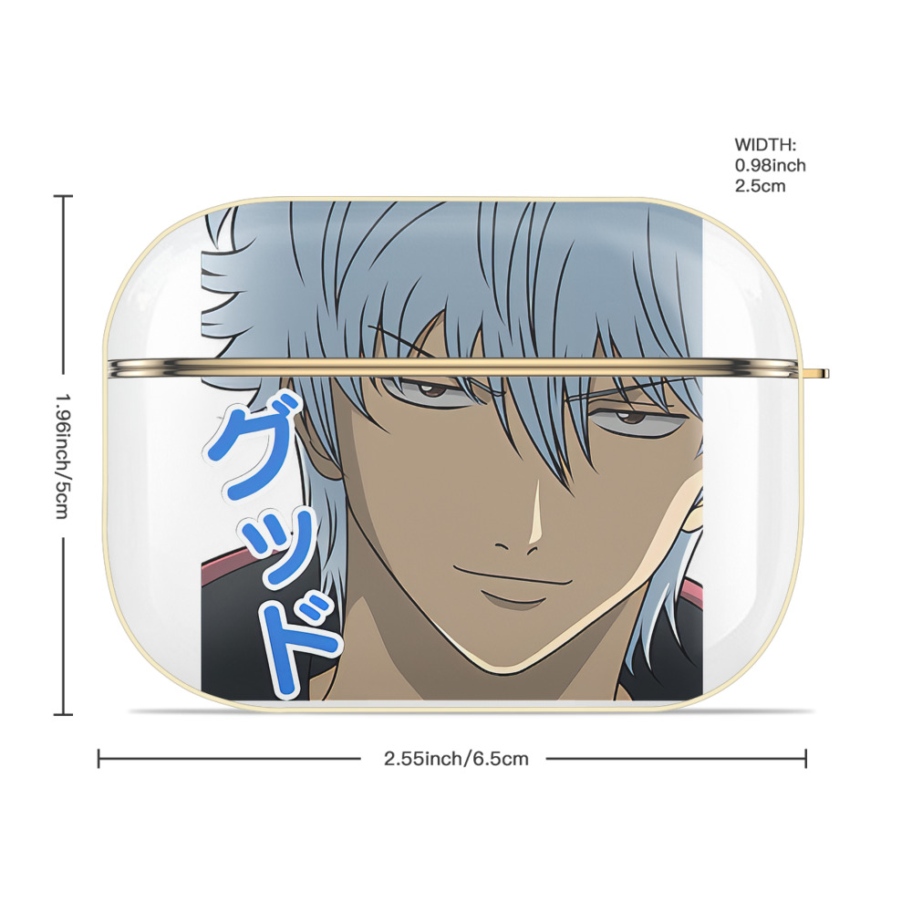ぎんたま 坂田銀時（さかたぎんとき） 神楽 志村新八（しむら しんぱち） GINTAMA Sakata Gintoki Kagura Shimura Shinpachi 【AirPods Pro用】ハードシェル保護ケース｜耐衝撃・防指紋・カラビナ付き商品仕様