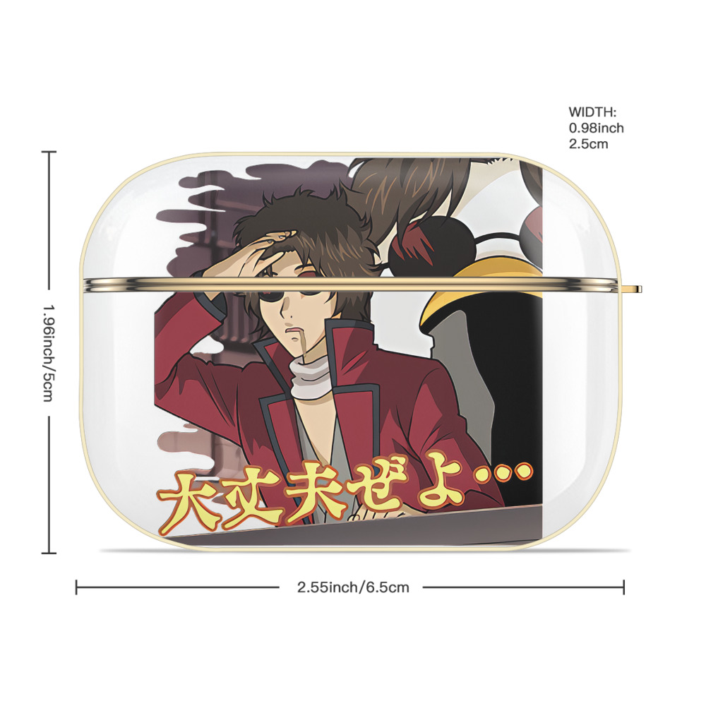 ぎんたま 坂田銀時（さかたぎんとき） 神楽 志村新八（しむら しんぱち） GINTAMA Sakata Gintoki Kagura Shimura Shinpachi 【AirPods Pro用】ハードシェル保護ケース｜耐衝撃・防指紋・カラビナ付き商品仕様