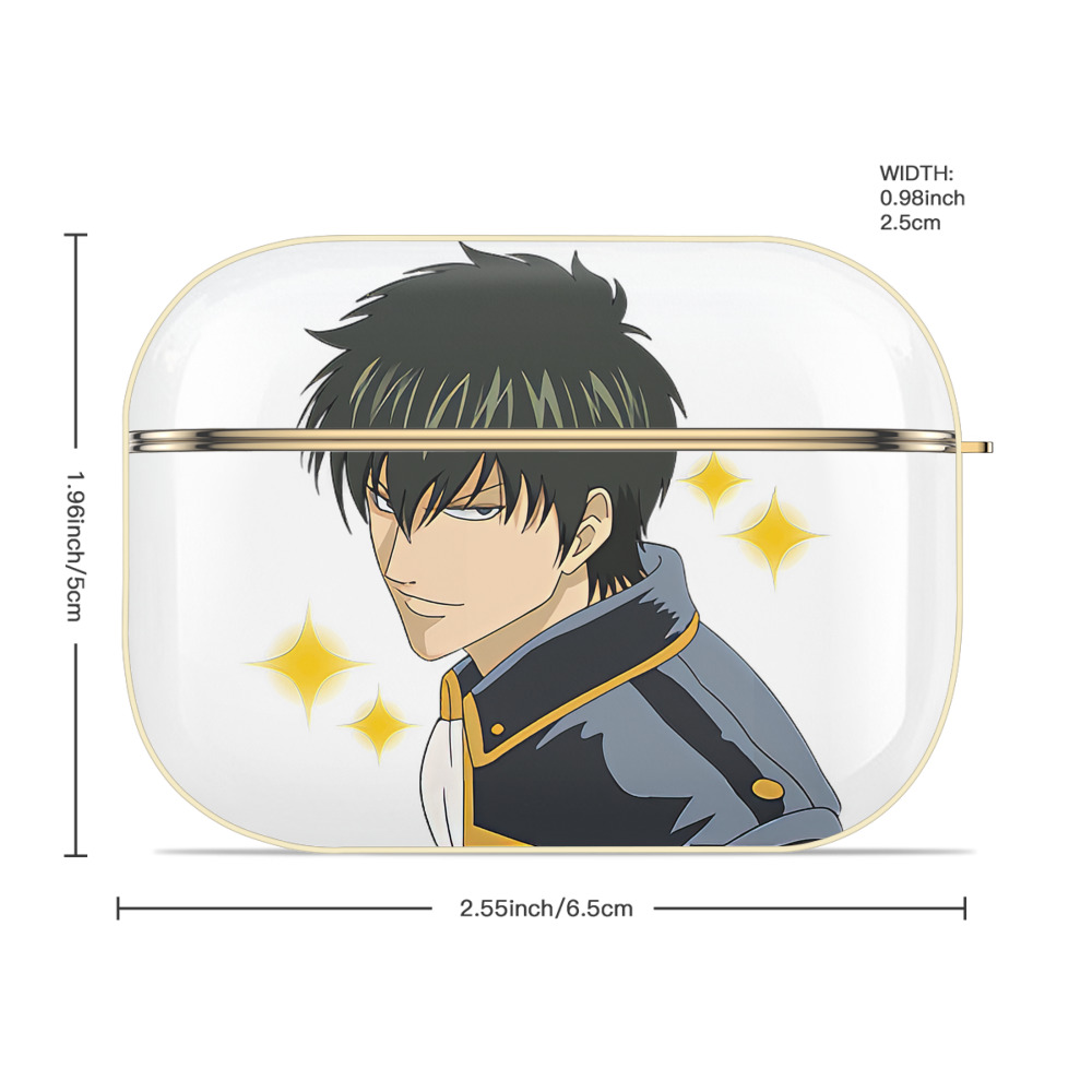 ぎんたま 坂田銀時（さかたぎんとき） 神楽 志村新八（しむら しんぱち） GINTAMA Sakata Gintoki Kagura Shimura Shinpachi 【AirPods Pro用】ハードシェル保護ケース｜耐衝撃・防指紋・カラビナ付き商品仕様