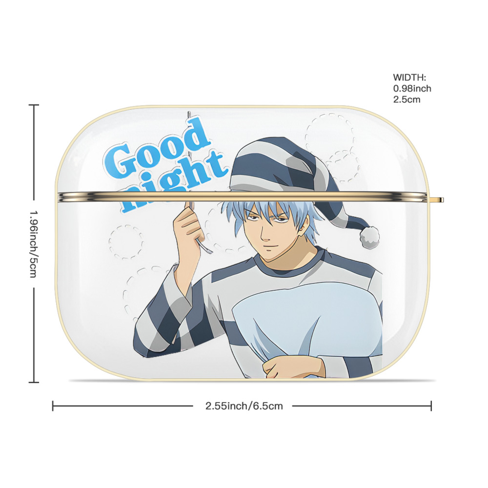 ぎんたま 坂田銀時（さかたぎんとき） 神楽 志村新八（しむら しんぱち） GINTAMA Sakata Gintoki Kagura Shimura Shinpachi 【AirPods Pro用】ハードシェル保護ケース｜耐衝撃・防指紋・カラビナ付き商品仕様