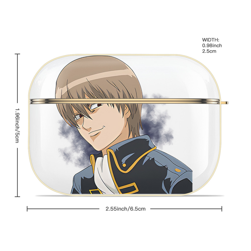 ぎんたま 坂田銀時（さかたぎんとき） 神楽 志村新八（しむら しんぱち） GINTAMA Sakata Gintoki Kagura Shimura Shinpachi 【AirPods Pro用】ハードシェル保護ケース｜耐衝撃・防指紋・カラビナ付き商品仕様