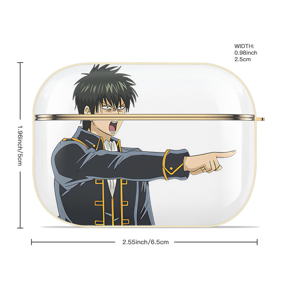 ぎんたま 坂田銀時（さかたぎんとき） 神楽 志村新八（しむら しんぱち） GINTAMA Sakata Gintoki Kagura Shimura Shinpachi 【AirPods Pro用】ハードシェル保護ケース｜耐衝撃・防指紋・カラビナ付き商品仕様