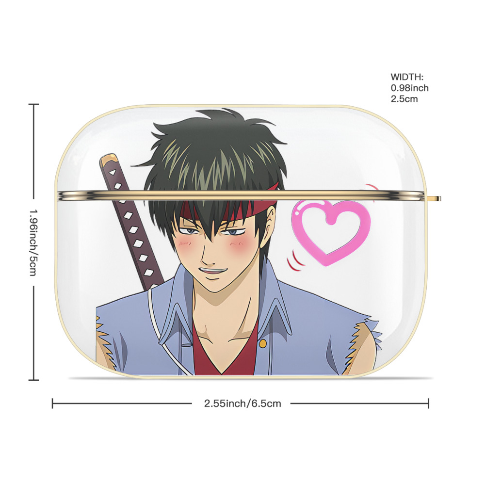 ぎんたま 坂田銀時（さかたぎんとき） 神楽 志村新八（しむら しんぱち） GINTAMA Sakata Gintoki Kagura Shimura Shinpachi 【AirPods Pro用】ハードシェル保護ケース｜耐衝撃・防指紋・カラビナ付き商品仕様