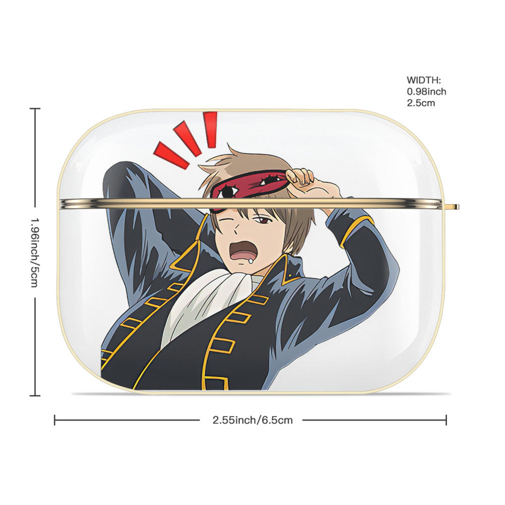 ぎんたま 坂田銀時（さかたぎんとき） 神楽 志村新八（しむら しんぱち） GINTAMA Sakata Gintoki Kagura Shimura Shinpachi 【AirPods Pro用】ハードシェル保護ケース｜耐衝撃・防指紋・カラビナ付き商品仕様