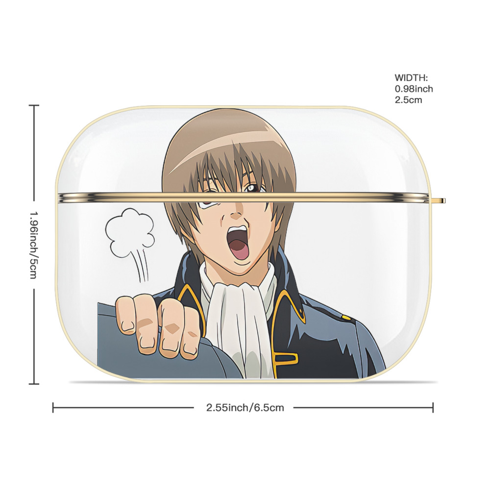 ぎんたま 坂田銀時（さかたぎんとき） 神楽 志村新八（しむら しんぱち） GINTAMA Sakata Gintoki Kagura Shimura Shinpachi 【AirPods Pro用】ハードシェル保護ケース｜耐衝撃・防指紋・カラビナ付き商品仕様