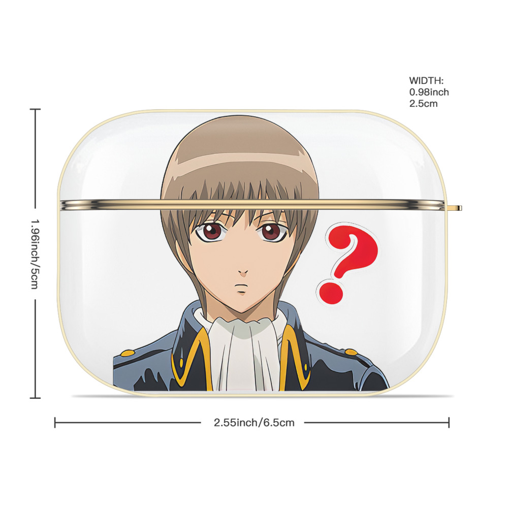 ぎんたま 坂田銀時（さかたぎんとき） 神楽 志村新八（しむら しんぱち） GINTAMA Sakata Gintoki Kagura Shimura Shinpachi 【AirPods Pro用】ハードシェル保護ケース｜耐衝撃・防指紋・カラビナ付き商品仕様