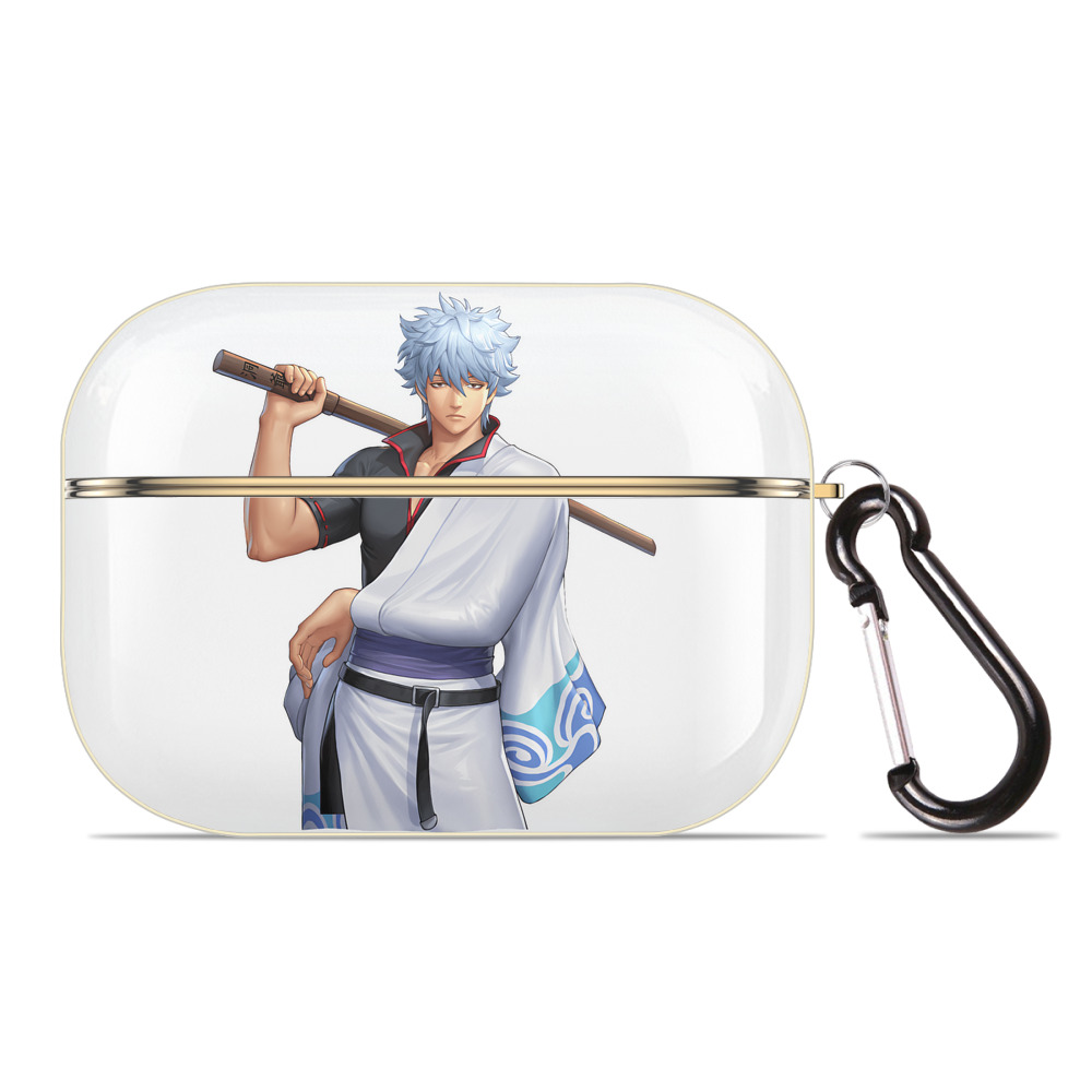 （画像用） ぎんたま 坂田銀時（さかたぎんとき） 神楽 志村新八（しむら しんぱち） GINTAMA Sakata Gintoki Kagura Shimura Shinpachi 【AirPods Pro用】ハードシェル保護ケース｜耐衝撃・防指紋・カラビナ付き商品仕様