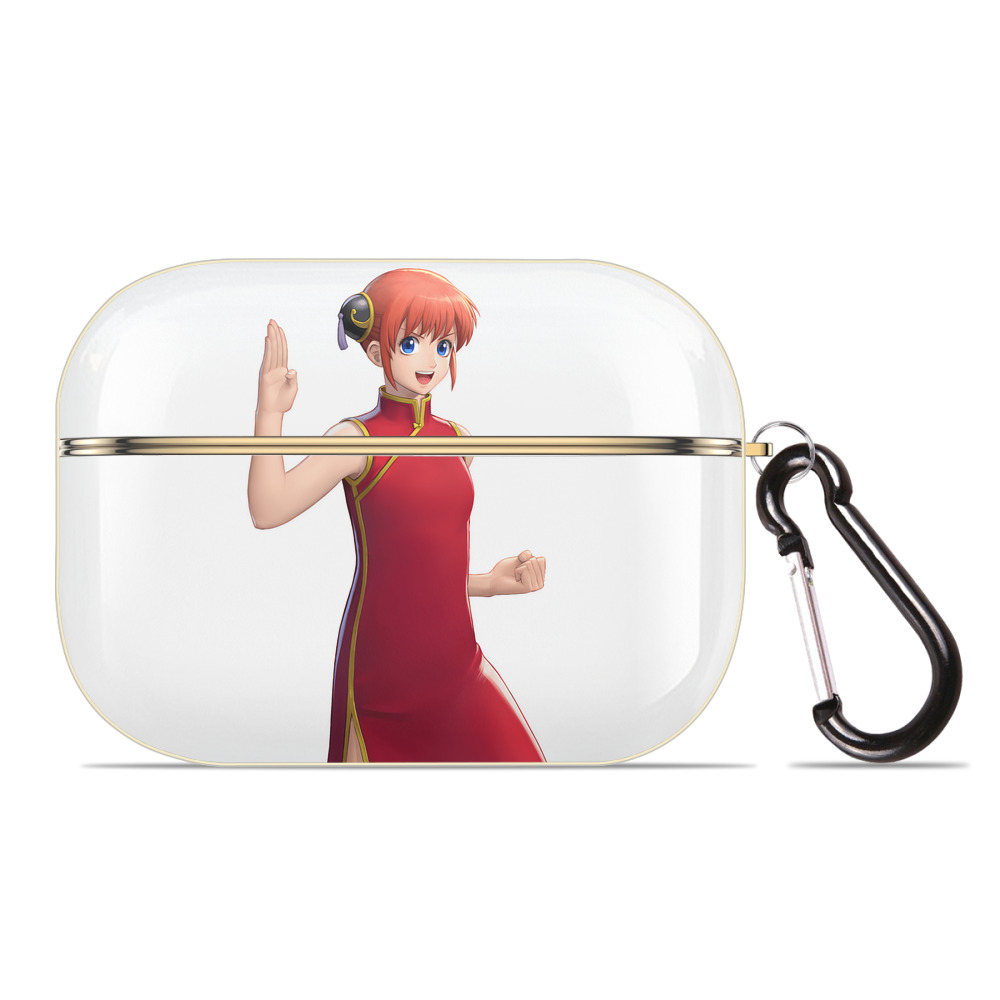 （画像用） ぎんたま 坂田銀時（さかたぎんとき） 神楽 志村新八（しむら しんぱち） GINTAMA Sakata Gintoki Kagura Shimura Shinpachi 【AirPods Pro用】ハードシェル保護ケース｜耐衝撃・防指紋・カラビナ付き商品仕様