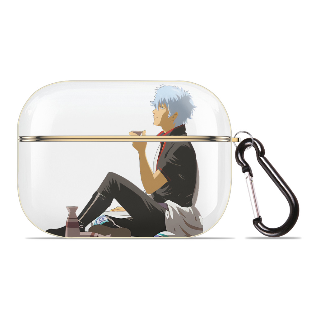 （画像用） ぎんたま 坂田銀時（さかたぎんとき） 神楽 志村新八（しむら しんぱち） GINTAMA Sakata Gintoki Kagura Shimura Shinpachi 【AirPods Pro用】ハードシェル保護ケース｜耐衝撃・防指紋・カラビナ付き商品仕様