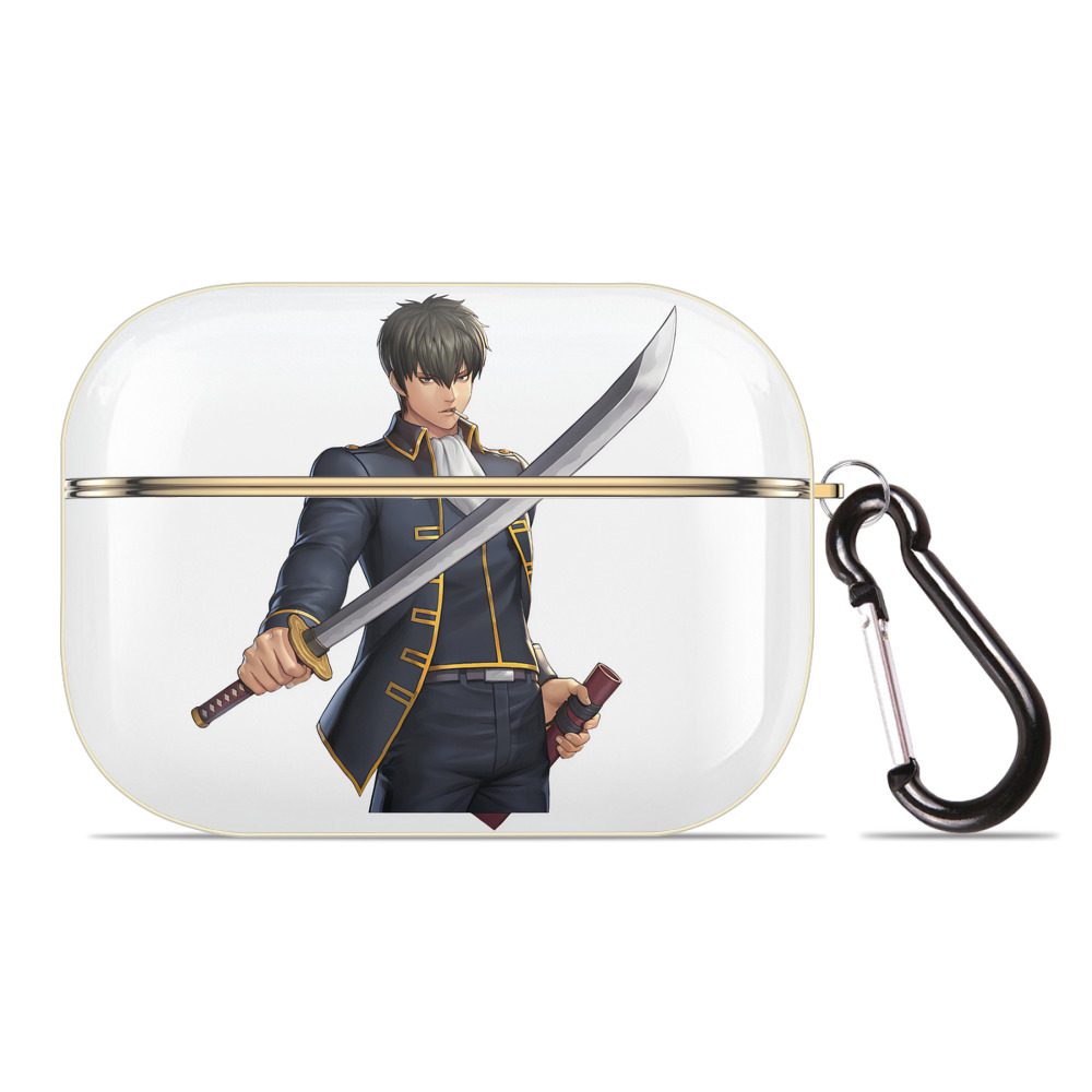 （画像用） ぎんたま 坂田銀時（さかたぎんとき） 神楽 志村新八（しむら しんぱち） GINTAMA Sakata Gintoki Kagura Shimura Shinpachi 【AirPods Pro用】ハードシェル保護ケース｜耐衝撃・防指紋・カラビナ付き商品仕様