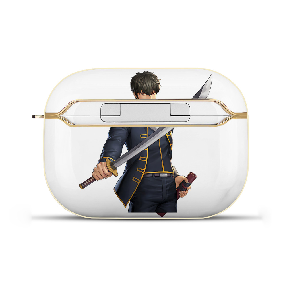 （画像用） ぎんたま 坂田銀時（さかたぎんとき） 神楽 志村新八（しむら しんぱち） GINTAMA Sakata Gintoki Kagura Shimura Shinpachi 【AirPods Pro用】ハードシェル保護ケース｜耐衝撃・防指紋・カラビナ付き商品仕様