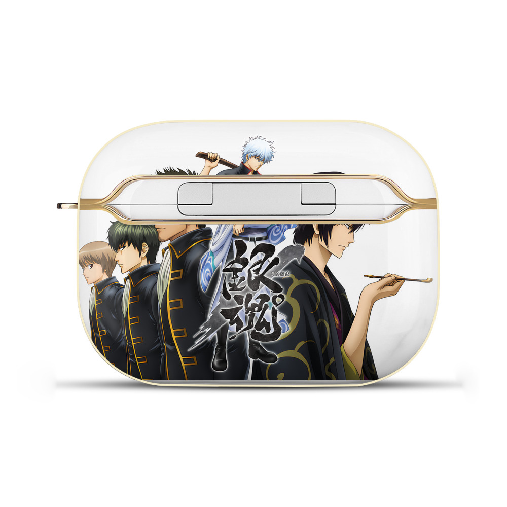 （画像用） ぎんたま 坂田銀時（さかたぎんとき） 神楽 志村新八（しむら しんぱち） GINTAMA Sakata Gintoki Kagura Shimura Shinpachi 【AirPods Pro用】ハードシェル保護ケース｜耐衝撃・防指紋・カラビナ付き商品仕様