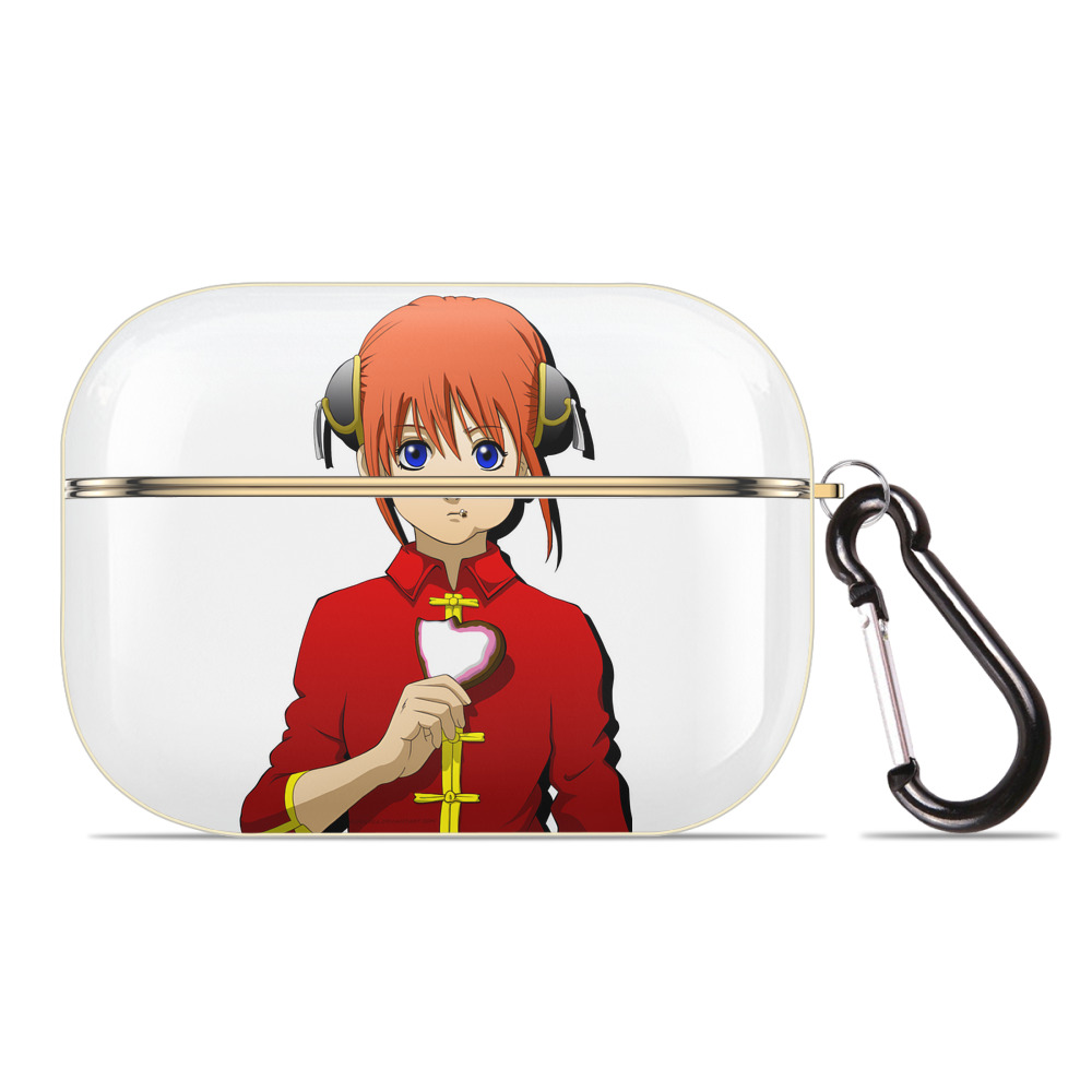（画像用） ぎんたま 坂田銀時（さかたぎんとき） 神楽 志村新八（しむら しんぱち） GINTAMA Sakata Gintoki Kagura Shimura Shinpachi 【AirPods Pro用】ハードシェル保護ケース｜耐衝撃・防指紋・カラビナ付き商品仕様