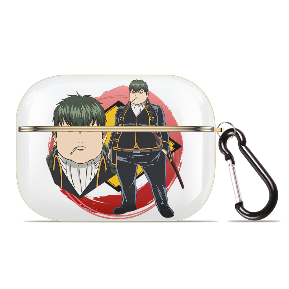 （画像用） ぎんたま 坂田銀時（さかたぎんとき） 神楽 志村新八（しむら しんぱち） GINTAMA Sakata Gintoki Kagura Shimura Shinpachi 【AirPods Pro用】ハードシェル保護ケース｜耐衝撃・防指紋・カラビナ付き商品仕様
