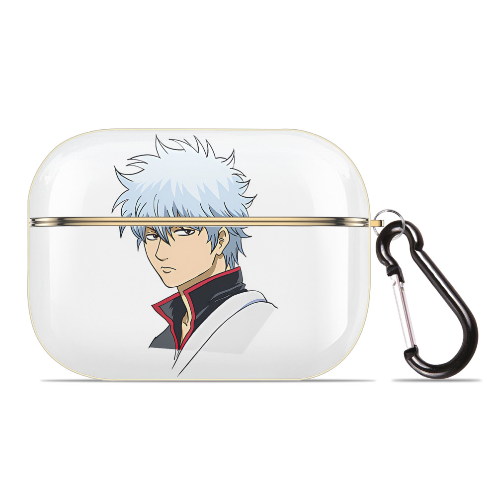（画像用） ぎんたま 坂田銀時（さかたぎんとき） 神楽 志村新八（しむら しんぱち） GINTAMA Sakata Gintoki Kagura Shimura Shinpachi 【AirPods Pro用】ハードシェル保護ケース｜耐衝撃・防指紋・カラビナ付き商品仕様