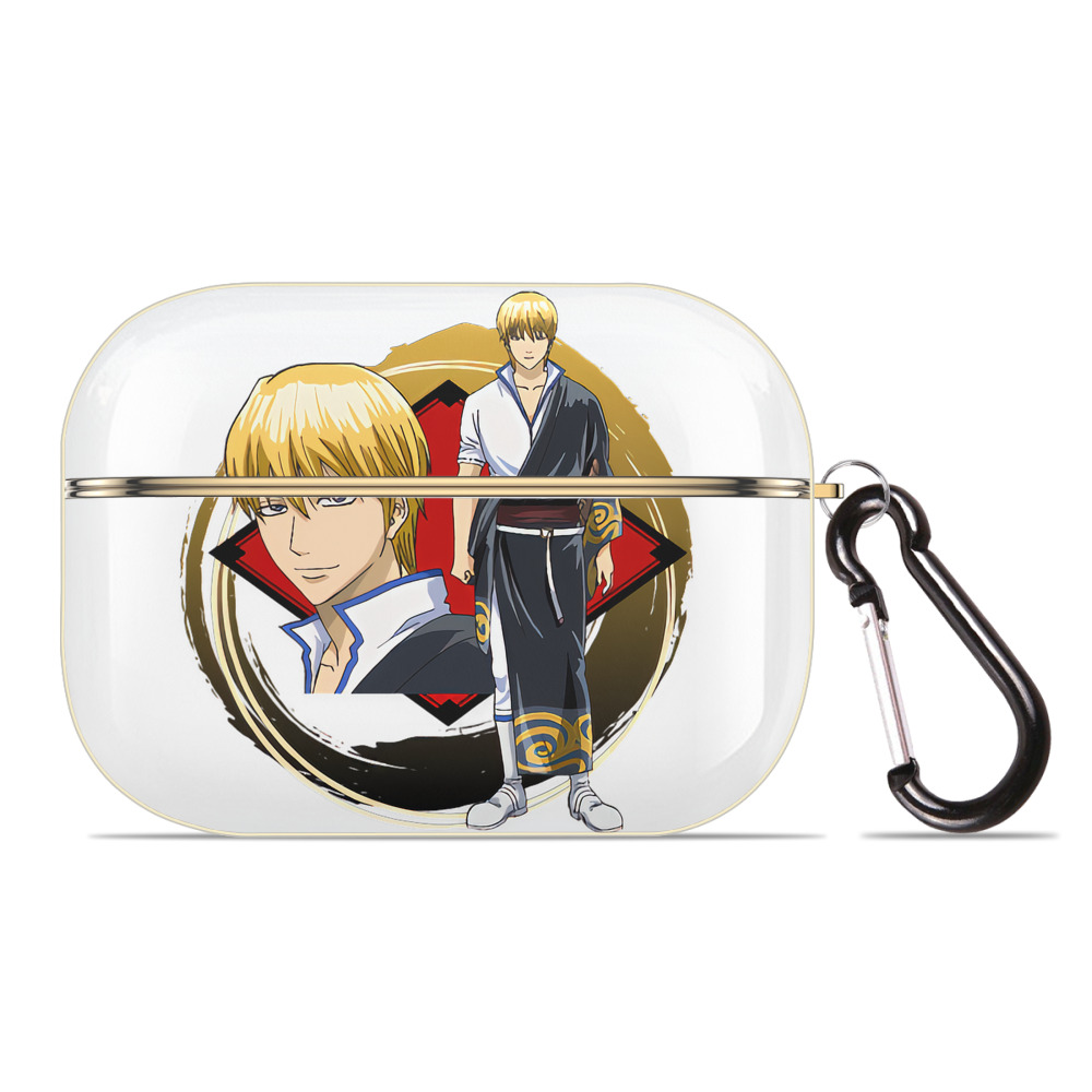 （画像用） ぎんたま 坂田銀時（さかたぎんとき） 神楽 志村新八（しむら しんぱち） GINTAMA Sakata Gintoki Kagura Shimura Shinpachi 【AirPods Pro用】ハードシェル保護ケース｜耐衝撃・防指紋・カラビナ付き商品仕様