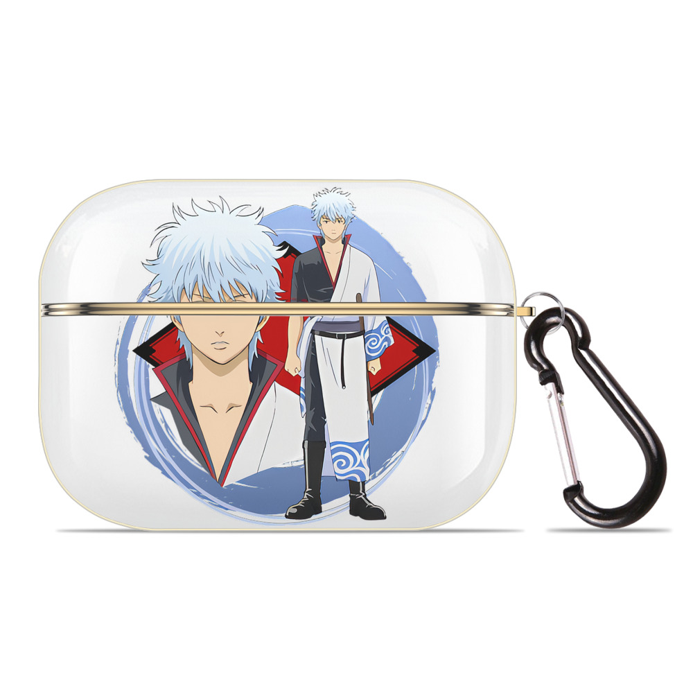 （画像用） ぎんたま 坂田銀時（さかたぎんとき） 神楽 志村新八（しむら しんぱち） GINTAMA Sakata Gintoki Kagura Shimura Shinpachi 【AirPods Pro用】ハードシェル保護ケース｜耐衝撃・防指紋・カラビナ付き商品仕様