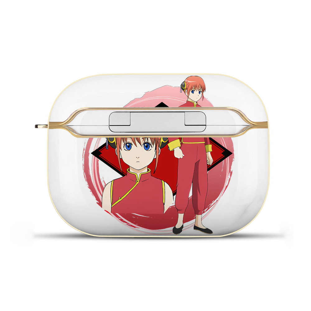 （画像用） ぎんたま 坂田銀時（さかたぎんとき） 神楽 志村新八（しむら しんぱち） GINTAMA Sakata Gintoki Kagura Shimura Shinpachi 【AirPods Pro用】ハードシェル保護ケース｜耐衝撃・防指紋・カラビナ付き商品仕様