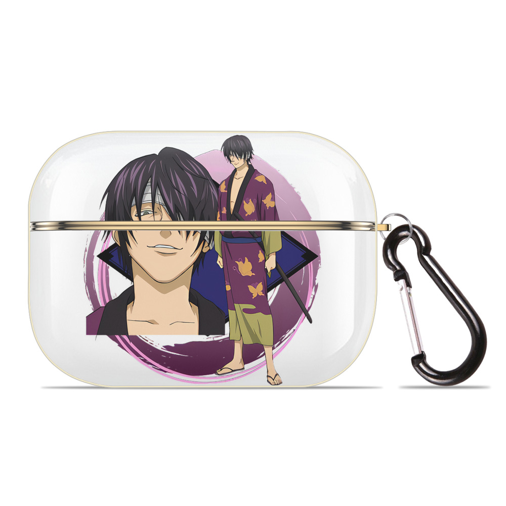 （画像用） ぎんたま 坂田銀時（さかたぎんとき） 神楽 志村新八（しむら しんぱち） GINTAMA Sakata Gintoki Kagura Shimura Shinpachi 【AirPods Pro用】ハードシェル保護ケース｜耐衝撃・防指紋・カラビナ付き商品仕様