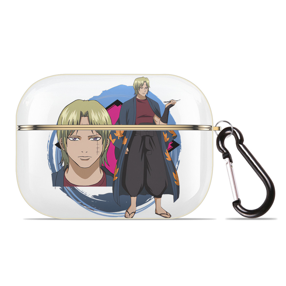 （画像用） ぎんたま 坂田銀時（さかたぎんとき） 神楽 志村新八（しむら しんぱち） GINTAMA Sakata Gintoki Kagura Shimura Shinpachi 【AirPods Pro用】ハードシェル保護ケース｜耐衝撃・防指紋・カラビナ付き商品仕様