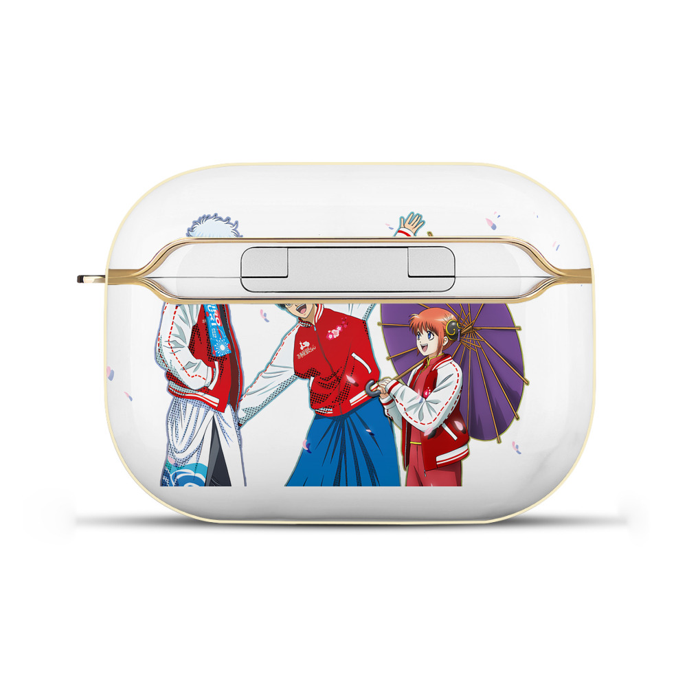 （画像用） ぎんたま 坂田銀時（さかたぎんとき） 神楽 志村新八（しむら しんぱち） GINTAMA Sakata Gintoki Kagura Shimura Shinpachi 【AirPods Pro用】ハードシェル保護ケース｜耐衝撃・防指紋・カラビナ付き商品仕様