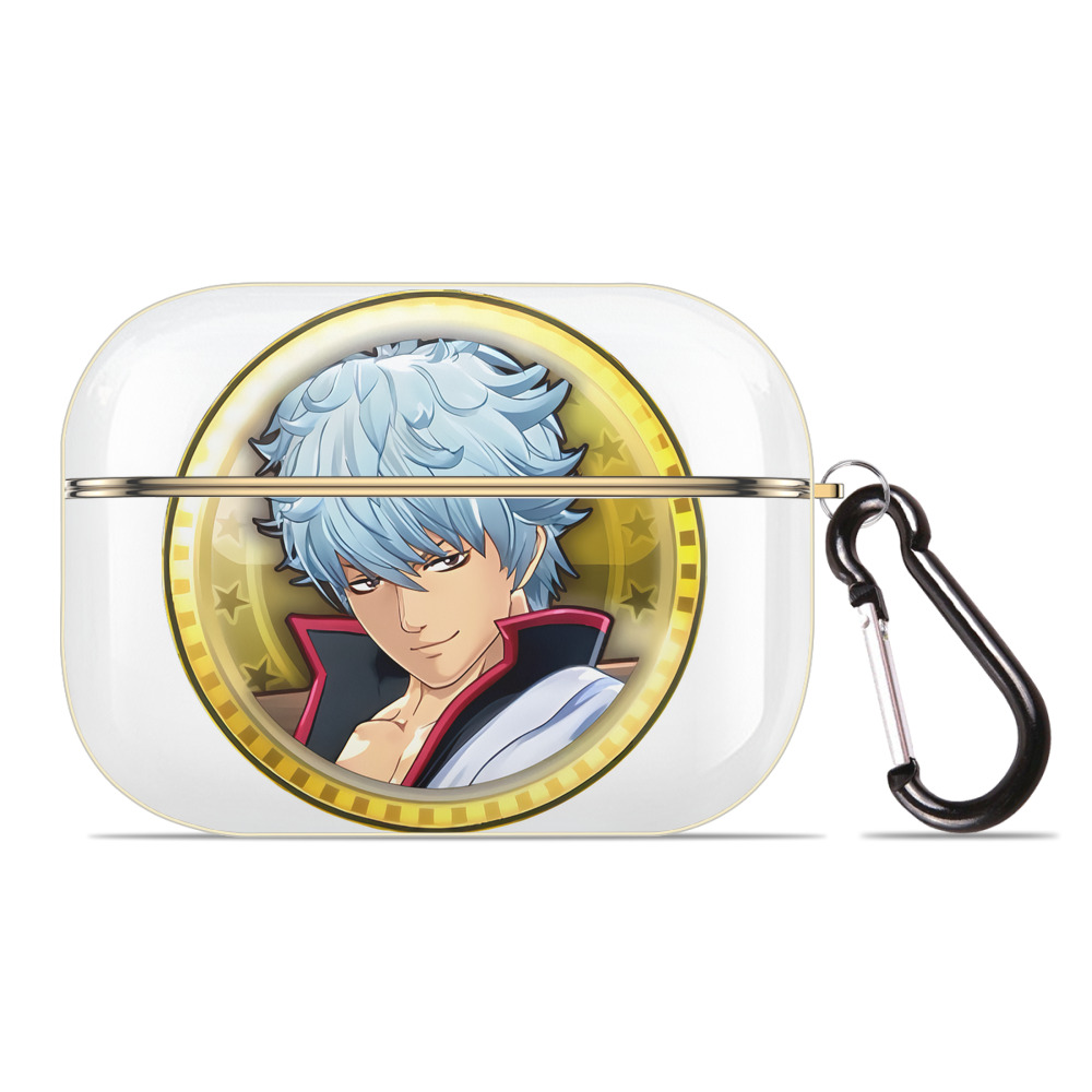 （画像用） ぎんたま 坂田銀時（さかたぎんとき） 神楽 志村新八（しむら しんぱち） GINTAMA Sakata Gintoki Kagura Shimura Shinpachi 【AirPods Pro用】ハードシェル保護ケース｜耐衝撃・防指紋・カラビナ付き商品仕様