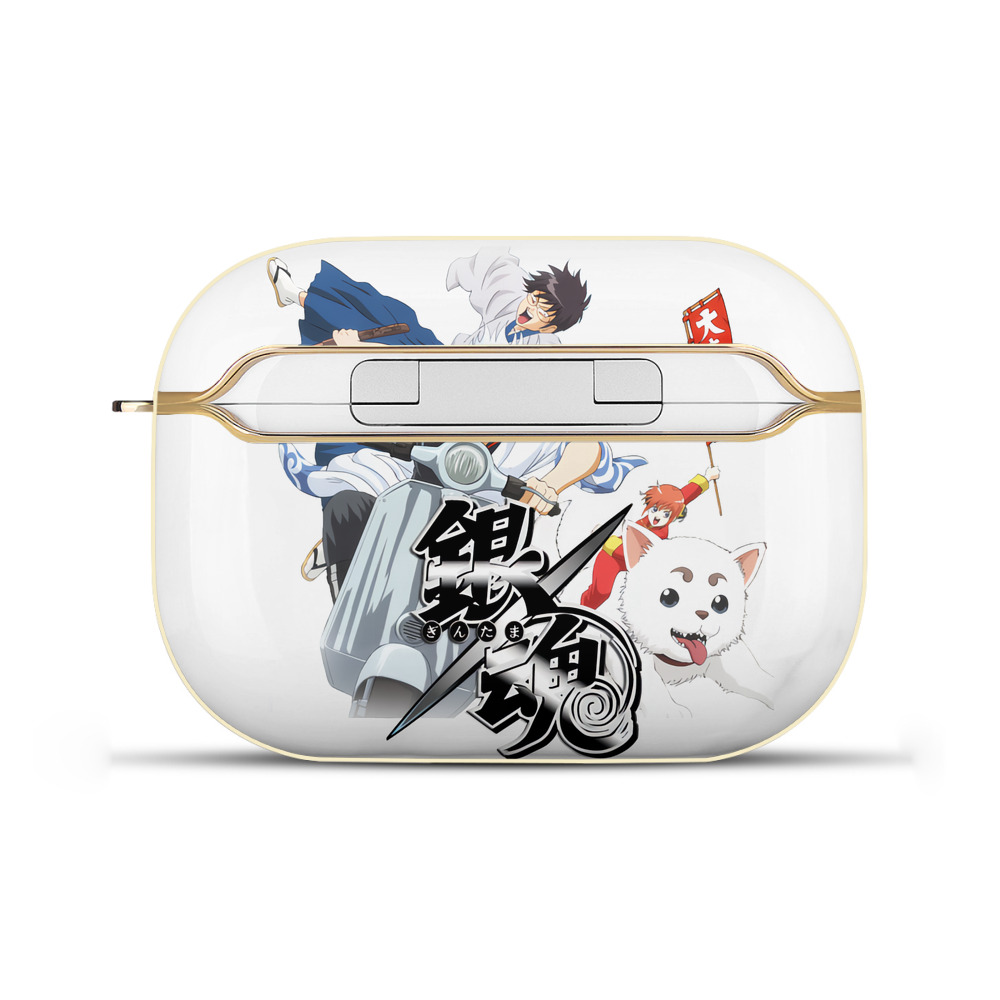 （画像用） ぎんたま 坂田銀時（さかたぎんとき） 神楽 志村新八（しむら しんぱち） GINTAMA Sakata Gintoki Kagura Shimura Shinpachi 【AirPods Pro用】ハードシェル保護ケース｜耐衝撃・防指紋・カラビナ付き商品仕様