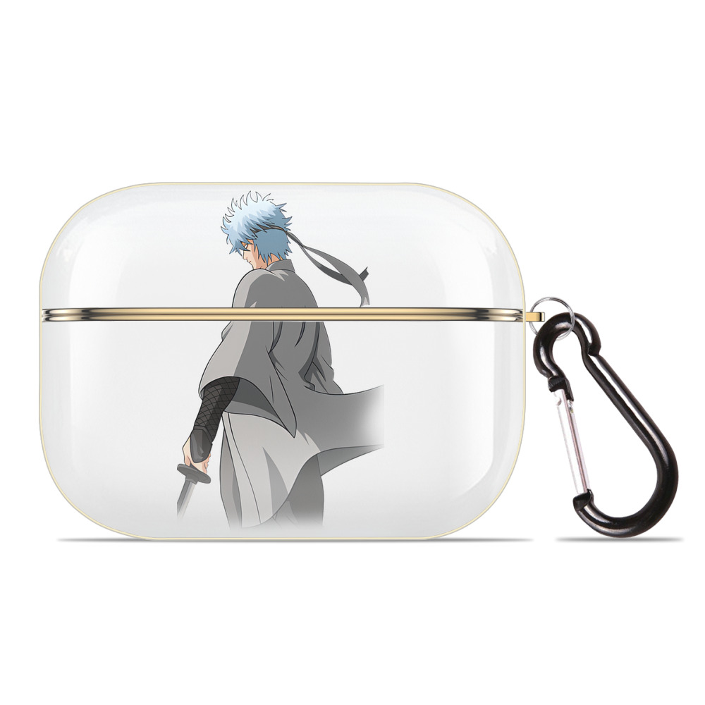 （画像用） ぎんたま 坂田銀時（さかたぎんとき） 神楽 志村新八（しむら しんぱち） GINTAMA Sakata Gintoki Kagura Shimura Shinpachi 【AirPods Pro用】ハードシェル保護ケース｜耐衝撃・防指紋・カラビナ付き商品仕様