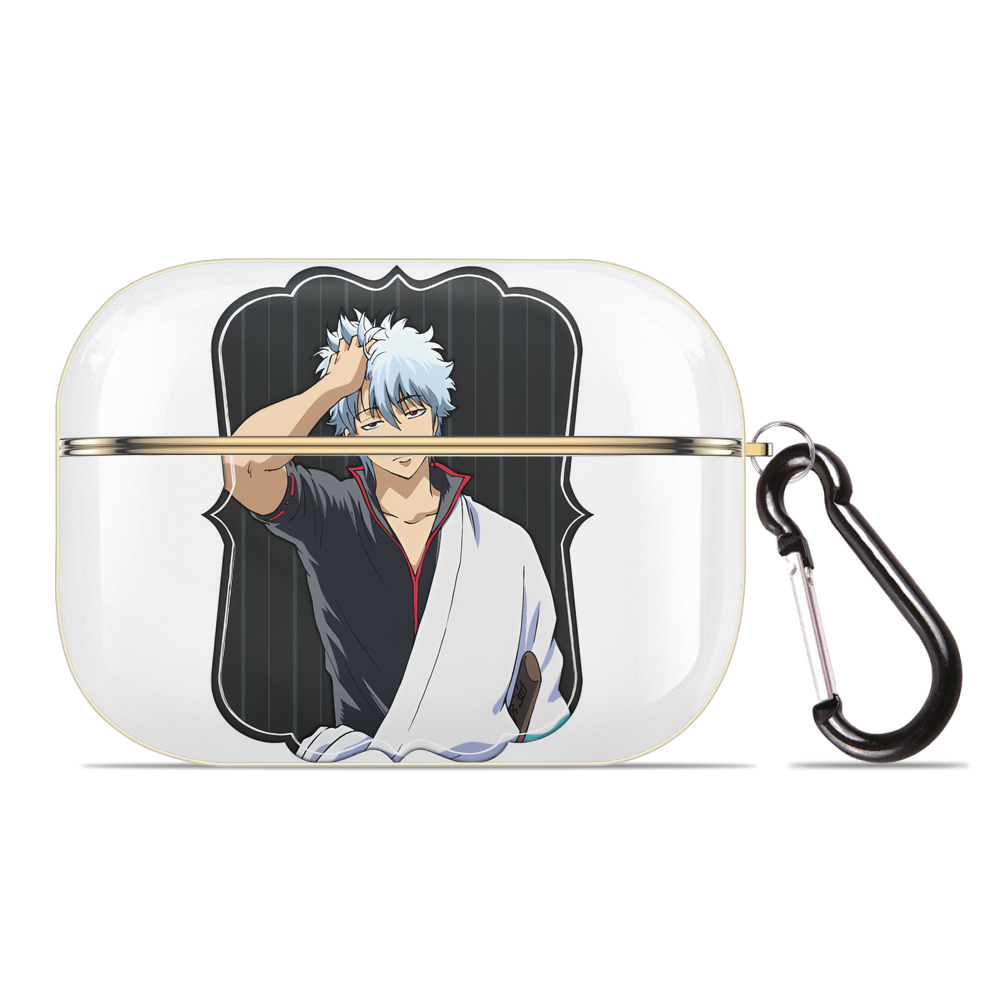 （画像用） ぎんたま 坂田銀時（さかたぎんとき） 神楽 志村新八（しむら しんぱち） GINTAMA Sakata Gintoki Kagura Shimura Shinpachi 【AirPods Pro用】ハードシェル保護ケース｜耐衝撃・防指紋・カラビナ付き商品仕様