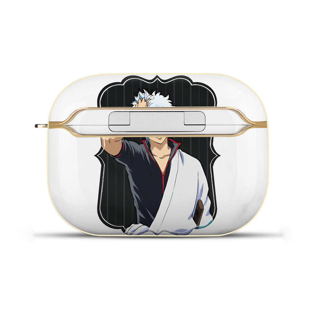 （画像用） ぎんたま 坂田銀時（さかたぎんとき） 神楽 志村新八（しむら しんぱち） GINTAMA Sakata Gintoki Kagura Shimura Shinpachi 【AirPods Pro用】ハードシェル保護ケース｜耐衝撃・防指紋・カラビナ付き商品仕様