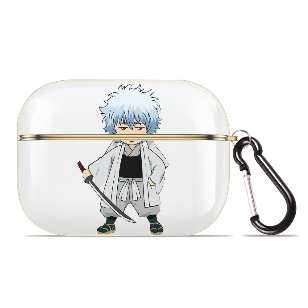 （画像用） ぎんたま 坂田銀時（さかたぎんとき） 神楽 志村新八（しむら しんぱち） GINTAMA Sakata Gintoki Kagura Shimura Shinpachi 【AirPods Pro用】ハードシェル保護ケース｜耐衝撃・防指紋・カラビナ付き商品仕様