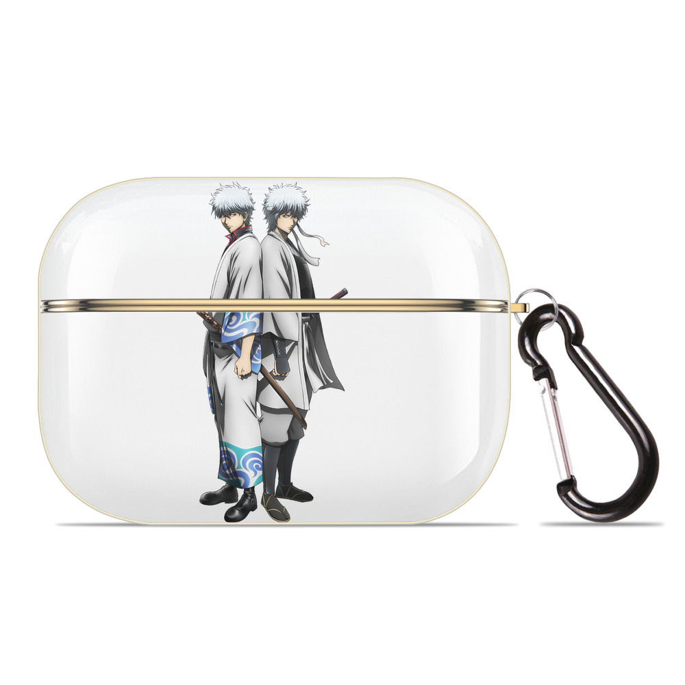 （画像用） ぎんたま 坂田銀時（さかたぎんとき） 神楽 志村新八（しむら しんぱち） GINTAMA Sakata Gintoki Kagura Shimura Shinpachi 【AirPods Pro用】ハードシェル保護ケース｜耐衝撃・防指紋・カラビナ付き商品仕様