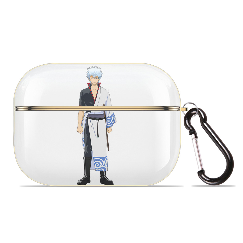 （画像用） ぎんたま 坂田銀時（さかたぎんとき） 神楽 志村新八（しむら しんぱち） GINTAMA Sakata Gintoki Kagura Shimura Shinpachi 【AirPods Pro用】ハードシェル保護ケース｜耐衝撃・防指紋・カラビナ付き商品仕様