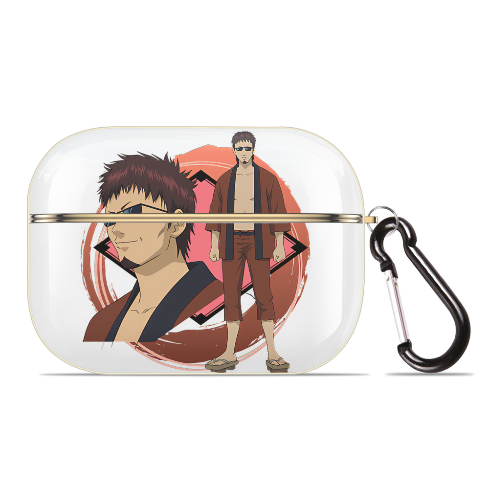 （画像用） ぎんたま 坂田銀時（さかたぎんとき） 神楽 志村新八（しむら しんぱち） GINTAMA Sakata Gintoki Kagura Shimura Shinpachi 【AirPods Pro用】ハードシェル保護ケース｜耐衝撃・防指紋・カラビナ付き商品仕様